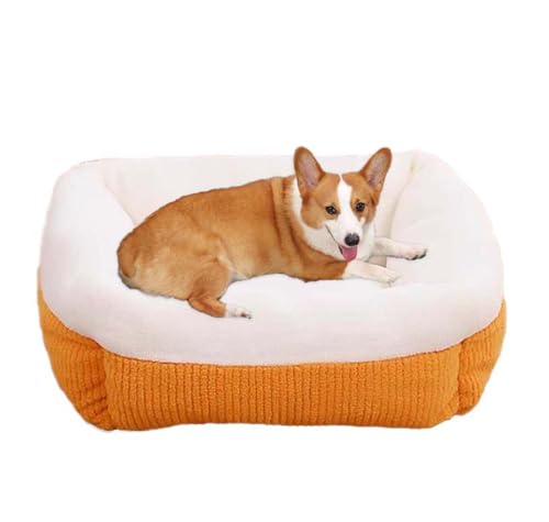 Orthopädisches Hundebett, waschbar, rechteckig, weich, beruhigendes Sofa für mittelgroße und kleine Hunde, Katzen, rutschfest, Gelb, 55 x 55 x 20 cm Orthopädisches Hundebett, waschbar, rechteckig, weich, beruhigendes Sofa für mittelgroße und kleine Hunde, Katzen, rutschfest, Gelb, 55 x 55 x 20 cm von Waigg Kii