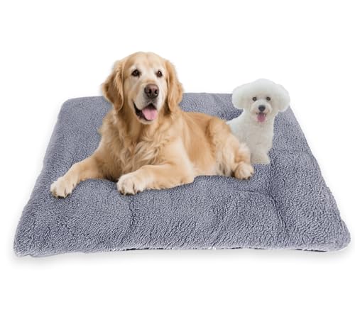 Selbstheizendes großes Hundebett, waschbar, Katzenschlafbett, beruhigendes, warmes Haustierkissen für den Innenbereich, Katze, Anti-Angst-Matte, rutschfeste Unterseite, Grau, 50 x 36 x 4,5 cm S von Waigg Kii