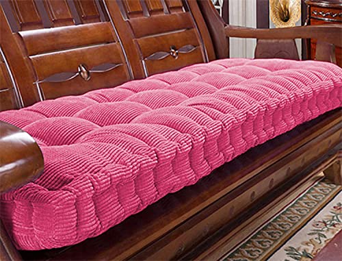 Waigg Kii 8 cm dickes Bankkissen, 2/3-Sitzer, für drinnen und draußen, Baumwolle, Sofakissen, Bankpolster für Zuhause, Küche, Esszimmer, Garten, Terrasse, Schaukel (100 x 40 cm, Rosa) von Waigg Kii