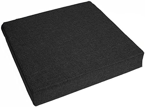 Waigg Kii Dicke 8/10 cm Sitzkissen, quadratische Sessel-Sitzkissen, Komfort, Elastizität, Schaumstoff-Stuhlkissen, für Auto, Büro, drinnen und draußen (45 x 45 x 10 cm, schwarz) von Waigg Kii