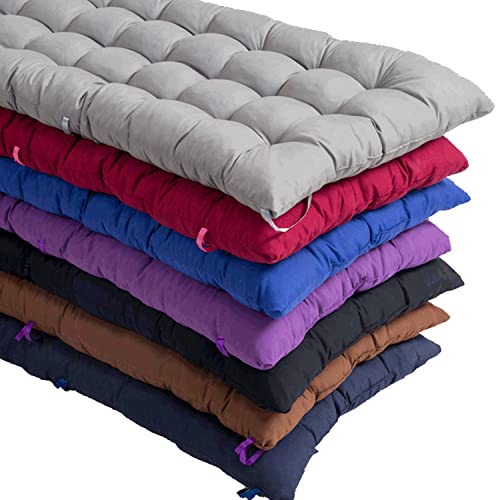 Waigg Kii Dickes Bankkissen, 2- und 3-Sitzer, 8 cm, Gartenbankkissen für den Außenbereich, rechteckig, für Chaiselschaukel, Esszimmer, 100 x 40 cm, Marineblau von Waigg Kii