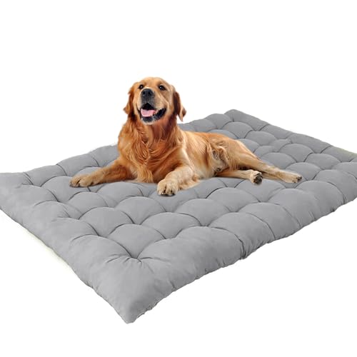 Waigg Kii Extra großes Hundebett, beruhigende Hundematratze, Anti-Angst, waschbar, für mittelgroße und große Hunde (150 x 55 cm, Grau) von Waigg Kii