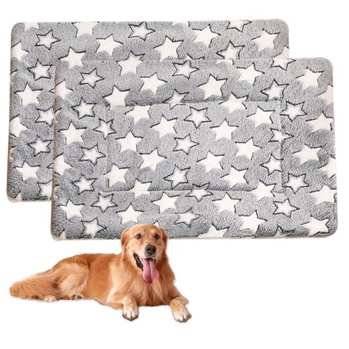 Waigg Kii Großes Hundebett, waschbar, weiches Hundebett, Haustiermatte für kleine, mittelgroße und große Hunde, flauschiges, luxuriöses Hundekissen, Haustierbox-Matratze (Grau, 49 x 32 cm), 2 Stück von Waigg Kii