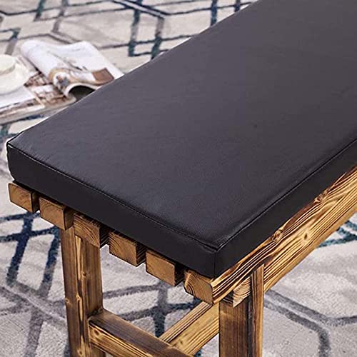 Waigg Kii Leder-Outdoor-Bankkissen, 2/3-Sitzer, wasserdicht, Gartenbank-Auflagen, lange Stuhl-Sitzmatte, Terrasse/Schaukel, Esszimmer (90 x 35 x 3 cm, schwarz) von Waigg Kii