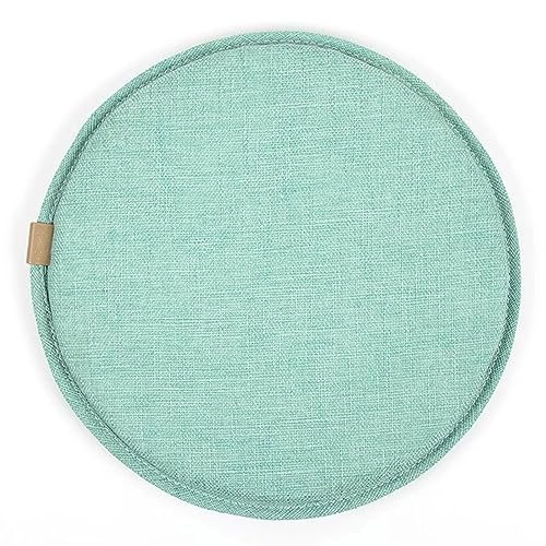 Waigg Kii Rutschfeste Stuhl-Sitzkissen, rund, 40/45 cm, Stuhlkissen, Hocker, Sitzkissen, dickes Stuhlkissen für Zuhause, Küche, Garten, Hocker (1 Stück, 33 cm, Grün A) von Waigg Kii