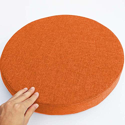 Waigg Kii Verdickte Stuhl-Sitzkissen, rund, Sitzkissen, waschbar, für Esszimmer, Büro, Terrasse, 35 x 35 x 5 cm, Orange von Waigg Kii