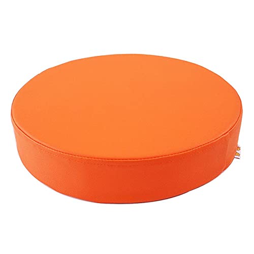 Waigg Kii Wasserdichte PU-Leder-Stuhlkissen, für den Außenbereich, Garten, weiche Sitzkissen, rund, gepolstert, 5/8 cm (orange, 40 x 40 x 5 cm) von Waigg Kii