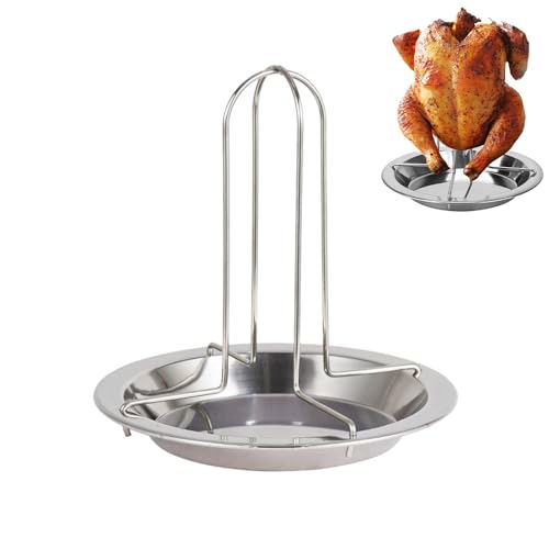 Chicken Roasting Rack Chicken Holder Stainless Steel Grill Dismountable Poultry Roaster with Drip Tray von Wailicop