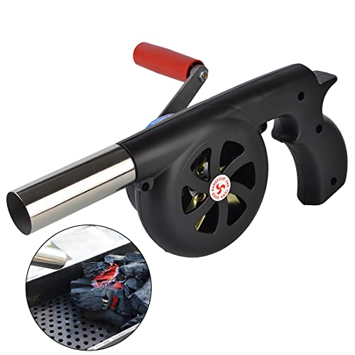 Wailicop Ventilador Barbecue Handgekurbeltes Verbrennungsgebläse, Manuel Ventilateur für Grill, Outdoor Cooking BBQ Fan Luftgebläse, Handkurbelgebläse, Barbecue Feuerbalg für Picknick Camping von Wailicop