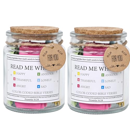 2 Stück Bibelversen Glas "Read Me When Emotions & Feelings", Glas mit farbigem Bibelvers, christliches Geschenk für Kirche und Glaubensanlässe von Waipfaru