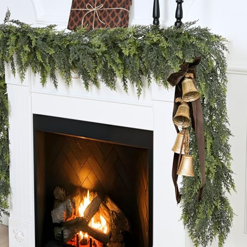 Waipfaru Weihnachtsgirlande aus Zedernholz, künstlich, realistisch, künstlich, grün, für Weihnachten, Zuhause, Kaminsims, Wand, Innen- und Außenbereich, Weihnachtsdekoration, 2 Stück Waipfaru Weihnachtsgirlande aus Zedernholz, künstlich, realistisch, künstlich, grün, für Weihnachten, Zuhause, Kaminsims, Wand, Innen- und Außenbereich, Weihnachtsdekoration, 2 Stück von Waipfaru