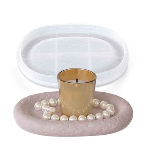 Waitamo Epoxidharz Formen, Ovales Tablett Silikonformen für Harz Strukturiertes Tablett Formen für Schmuck Pflanzen Untersetzer Aromatherapie Kerzen Kuchen (2.4x4.4x0.8in) von Waitamo