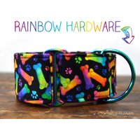 Crazy Bones-Modell Martingale-Hundehalsband. Verstellbar Und Handgefertigt Aus 100 % Baumwollstoff. Regenbogen, Hippie-Hundeknochen. Wakakan von Wakakan