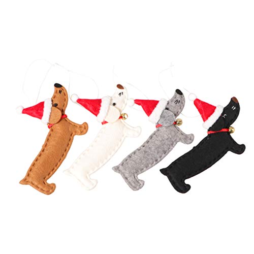Wakauto 4 Stück Weihnachtsbaumschmuck Weihnachtsbaum Dackel Hund Ornament Urlaub Hängen Dekor für Urlaub Weihnachtsfeier Liefert von Wakauto