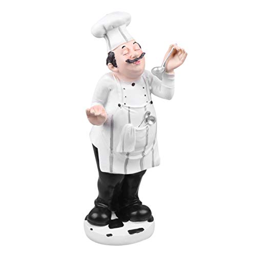 Wakauto Küchendeko Figuren Sammelfigur Koch 1pc European Style Chef Model Mini Cook Statue Resin Figurine for Restaurant Cafe Cake Shop Decoration (Chef) Französische Koch Figur Dekofigur Koch von Wakauto