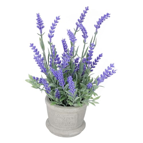 Wakauto Künstliche Lavendel Blumen Nachahmung Topfpflanze Simulation Bonsai für Zuhause Garten Hochzeit Dekoration (Lila von Wakauto