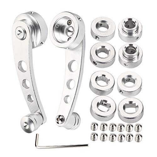 2 x Fensterkurbelgriff, Legierung Fenstergrifferhöhung, Wickelkurbel, passend für Oldtimer, silberfarben von Wakects