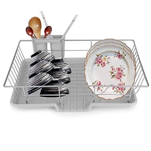 Abtropfgestell aus Edelstahl – Utensilienhalter für die Spüle, Dish Rack, 48 x 30 x 11 cm von Wakects