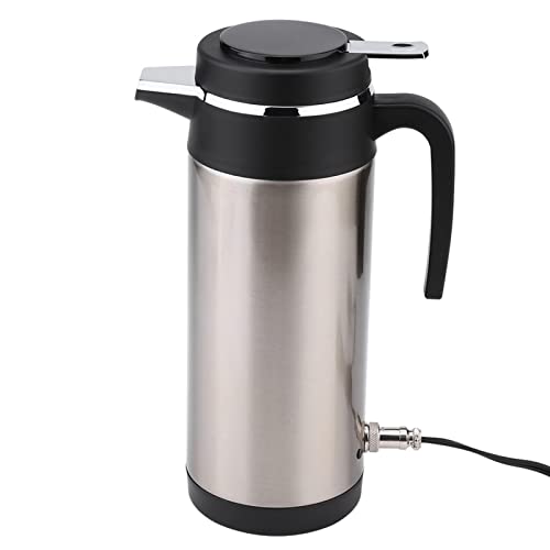 Auto Elektrischer Wasserkocher 12 V 1200 ml Edelstahl Reisekessel Auto Wasserkocher mit Zigarettenanzünder Tragbarer Reisekessel für heißes Wasser, Kaffee, Tee von Wakects