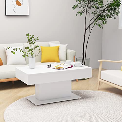 Couchtisch, quadratisch und niedrig, aus Spanplatten, Couchtisch, quadratisch, einfach zu montieren, 96 x 50 x 45 cm, rechteckiger Couchtisch für Bürogeschäft von Wakects