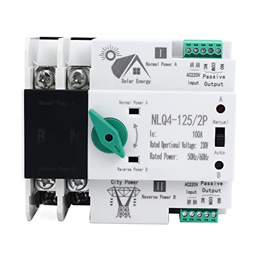 Dual Power Automatic Transferschalter 230 V 2P 100A PC-Isolierung ATS DIN-Schiene Notstrom Umschalter Netz Lastumschalter NLQ4-125/2P für Fabriken, Einkaufszentren Dual Power Automatic Transferschalter 230 V 2P 100A PC-Isolierung ATS DIN-Schiene Notstrom Umschalter Netz Lastumschalter NLQ4-125/2P für Fabriken, Einkaufszentren von Wakects