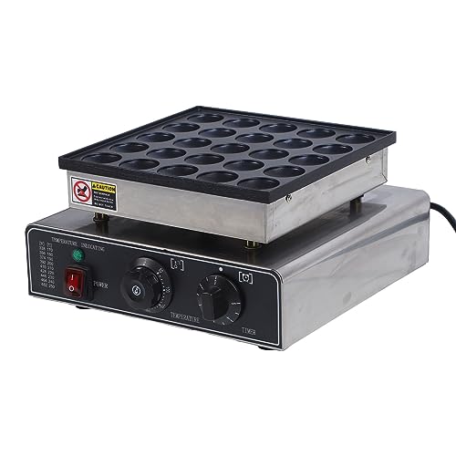 Elektrische Pfannkuchenmaschine für Waffeln mit 950 W, Waffelplatte aus Edelstahl mit Antihaftbeschichtung, gleichmäßige Wärmeverteilung, 50-300 ℃ (Stecker von Wakects