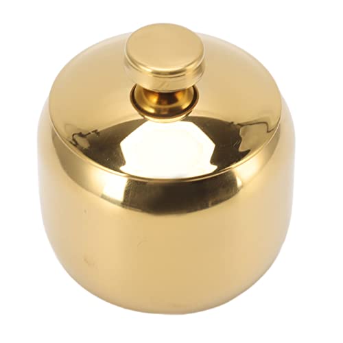 Gewürzdosen aus Edelstahl, Zuckerdose mit Deckel und Löffel, Höhe des Salzbehälters 6,2 cm für Küchengewürze zur Aufbewahrung von Sesam, Currypulver, (Gold) von Wakects