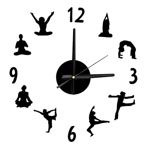 Kreative Wanduhr, Acryl, DIY, leise, elegant, dekorativ, Yoga-Positionen, rahmenlose Hängeuhr für Zuhause, Büro, Fenster, Schränke, Wohnzimmer Kreative Wanduhr, Acryl, DIY, leise, elegant, dekorativ, Yoga-Positionen, rahmenlose Hängeuhr für Zuhause, Büro, Fenster, Schränke, Wohnzimmer von Wakects