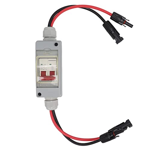Mini Leistungsschalter, MCB 2P DC 500V 32A PV-System DC-Trennschalter Solar-PV-System-Isolator mit IP65-Verteilerkasten für Solarpanel-Gittersystem (Mit Kabel und PV-Stecker) von Wakects