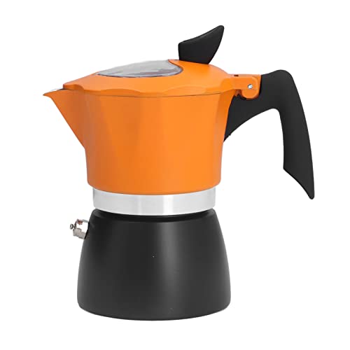 Mokka-Kaffeemaschine für 3 Tassen/150 ml, tragbare Kaffeemaschine mit Griff gegen Verbrühen, klassische italienische Kaffeemaschine aus Aluminium, nicht für Induktion geeignet von Wakects