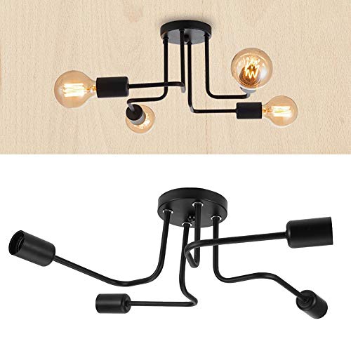 Pendelleuchte,Retro Industrial Hängeleuchte 4XE27 Retro Style LED Pendellampe Antike Lampenfassung für Study Cafe Bar Flur von Wakects
