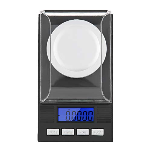Präzisionswaage 0,001 g, Milligramm-Waage, digitale Genauigkeit, Skalen mit Tara- und Lebensmittelkalibrierung, ultraleichte Skala mit Mini-LED-Display, 50 g x 0,001 g (100 g) von Wakects