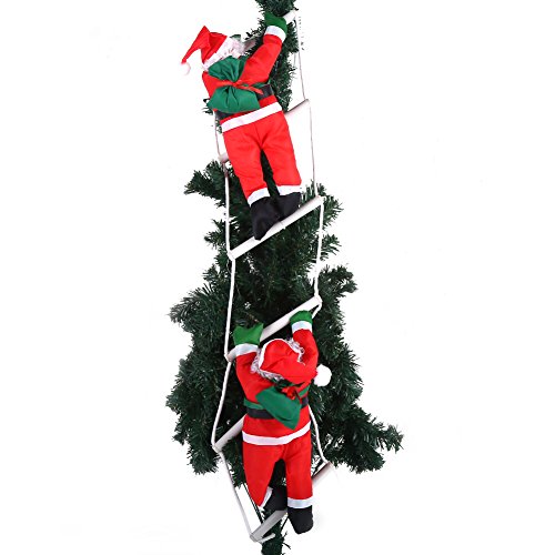 Wakects Realistische Weihnachtsmann-Figur, Weihnachtsschmuck-Puppe, Kletternder Weihnachtsmann, Spielzeug, Weihnachtsbaum-Hängedekoration von Wakects