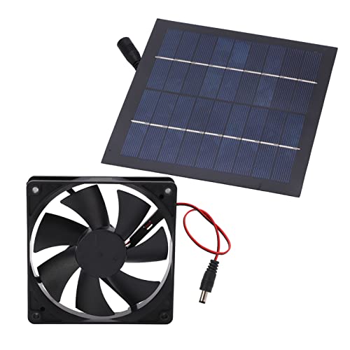 Solar Panel Powered Fan Kit IP65 Wasserdicht 20W 12V Solar Abluftventilator für Gewächshaus, Hühnerhaus, Hundehaus, Haustierhäuser, Schuppen von Wakects