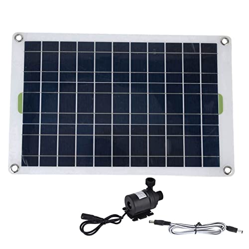 Solarenergie-Wasserpumpe, Set für Solarbrunnen 50 W, Panel 800 L/h 12 V, bürstenlose DC-Stromversorgung, geräuscharm, mit Kabel für die Wasserzirkulation im Garten von Wakects