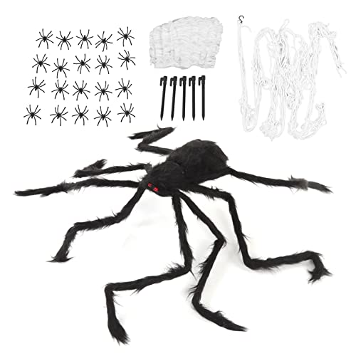 Spinnenstoff Set Halloween Dekoration 5M Weiß Baumwolle Spinne Stoff mit 21 Spinnen Und 5 Haken Für Garten DIY Halloween Indoor Outdoor Dekoration Und Dekoriert von Wakects