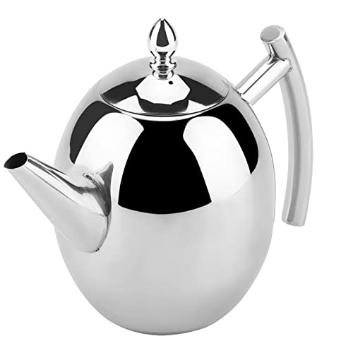 Teekessel, Edelstahl Kaffee Wasserkocher Behälter Teekanne Wasserkrug Teekanne Teekanne Tee Set Küche Liefert Mit Abnehmbarem Netzfilter für Zuhause (1500 ml) von Wakects