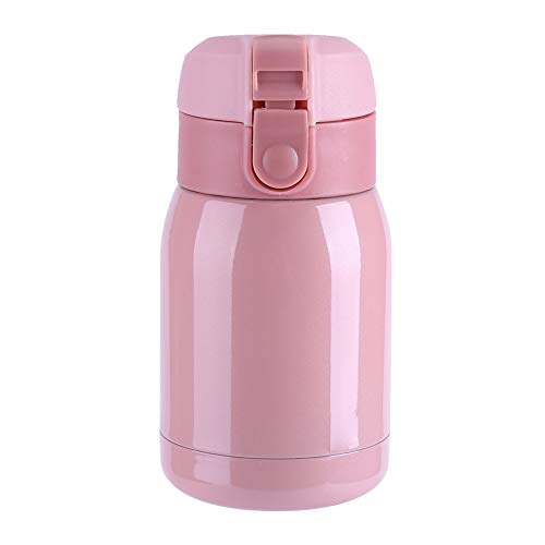 Thermo-Trinkflasche, 200 ml, Thermosflasche aus Edelstahl, auslaufsicher, BPA-frei, Thermosflasche für Schule, Sport, Outdoor, Fitnessstudio, 6,5 x 13 cm (Rosa) von Wakects