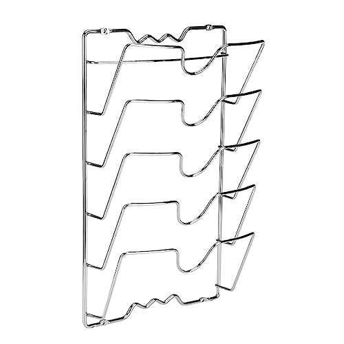 Wakects Pfannendeckelhalter,Vertikaler topfdeckelhalter wand, praktisches K¨¹chenzubeh?r f¨¹r 5 Deckel in verschiedenen Gr??en, Organizer f¨¹r Pfannendeckel, 40,7 x 25,7 x 7,5 cm von Wakects