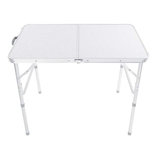 Tragbarer Klapptisch,Faltbarer Gartentisch Aluminium Klapptisch Campingtisch Outdoor wetterfesten Arbeitstisch Picknicktisch 90 x 60 x 69,5 cm Einfach zu lagern von Wakects