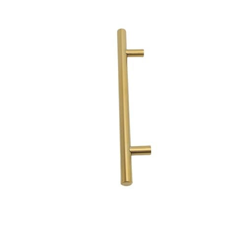 Wakects 10 Stück Hohle T-Stange Griffe, Möbelgriffe T-Form Edelstahl, Hohle Bohrlochabstand 128mm Edelstahlgriffe Möbel für Schubladen Küchenschrank Badmöbel (Gold) von Wakects