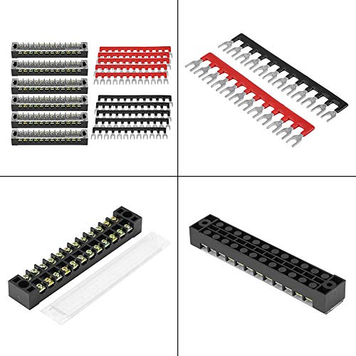 Wakects 12-Positionen-Schraubenklemme Block Dual Row Barrier Strip mit Abnehmbarer Isolierabdeckung für Haushaltsgeräte Elektronikmaschinen Wakects 12-Positionen-Schraubenklemme Block Dual Row Barrier Strip mit Abnehmbarer Isolierabdeckung für Haushaltsgeräte Elektronikmaschinen von Wakects