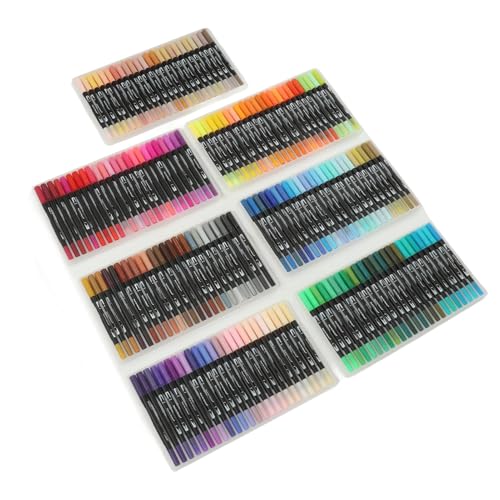 Wakects 168 Farben Künstler Dual Pinselmarkierungen Set, für Malbuch Journaling Kalligraphie mit Feinem Journaling Handschrift Kid Adult Supplies Kit Kit von Wakects