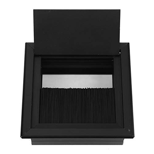 Wakects 80*80 Mm Schwarzes Metall -Rechteck -Pinsel Schreibtisch Kordelabdeckung, Aluminium Legierungs Kabel Lochabdeckung 2 Packung Ordentlicher und Organisierter Arbeitsbereich, Stilvolles Design, von Wakects