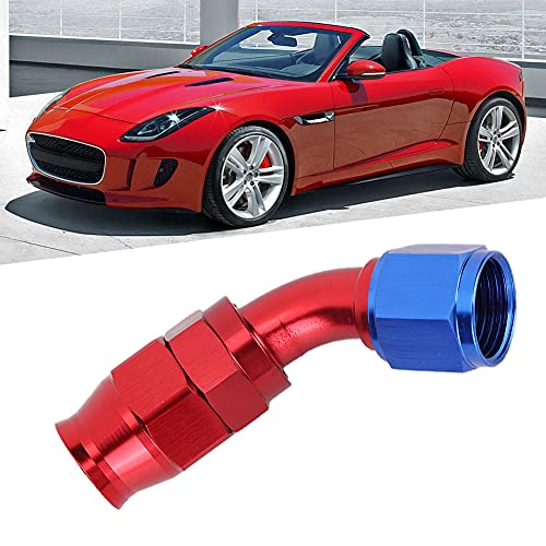 Wakects AN10 Aluminiumlegierungs Ölleitungsschlauchendanpassung Brennstoffschlauchanschluss Eine Anpassung mit Edelstahlklemme für Automobilzellenstoffsystem (45°) von Wakects