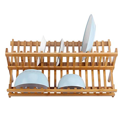 Wakects Abtropfgestell aus Bambusholz, großes Abtropfgestell mit 2 Ablagen, zum Trocknen von Tellern und Gläsern, 45 x 19 x 21 cm Wakects Abtropfgestell aus Bambusholz, großes Abtropfgestell mit 2 Ablagen, zum Trocknen von Tellern und Gläsern, 45 x 19 x 21 cm von Wakects