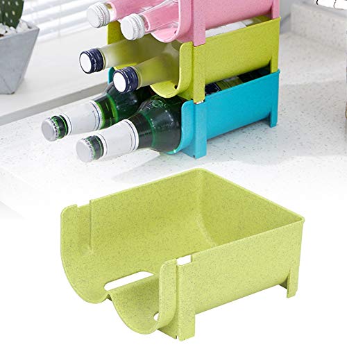 Wakects Bierdosenhalter, Stapelbarer Getränk Organizer Rack, Stabiler Lagerhalter für Zwei Flaschen Kühlschrank, Platzsparender Organisator (Green) von Wakects