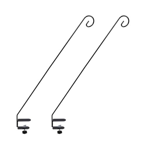 Wakects Bird Feeder Hook, 2pcs Deck Hakenklemme auf Kleiderbügel, 80 cm Schwer Verstellbare Außenhängehalter für Vogelfutterhäuer Pflanzen Laternen Wind Glocken mit Modernem und Elegantem Design von Wakects