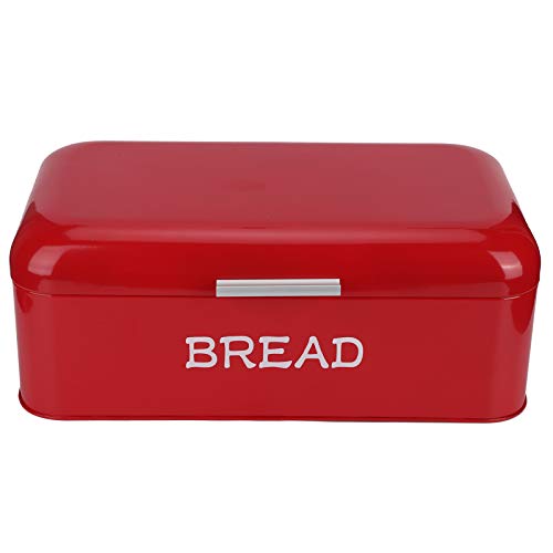 Wakects Breadbox mit Großer Kapazität, Brotaufbewahrungsbehälter Im Europäischen Stil Rot für die Heimbäckerei mit Rutschfestem Basis und Effektive Abdeckung von Wakects
