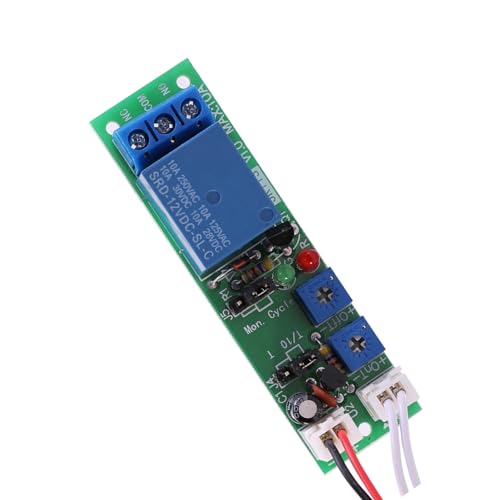 Wakects Cycle Timer -Relaismodul, DC 5V 12V 24V Einstellbarer Zyklus -Timer -Verzögerung Ein Off Switch Relay Modul 2 Modi, 6 Typoptionen (DC 12 V einstellbar 0-24 Stunden) von Wakects